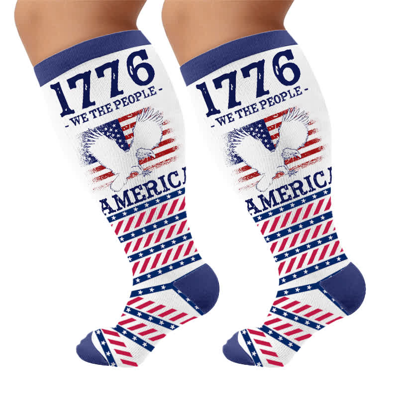 Chaussettes de compression à rayures américaines grandes tailles - image 10
