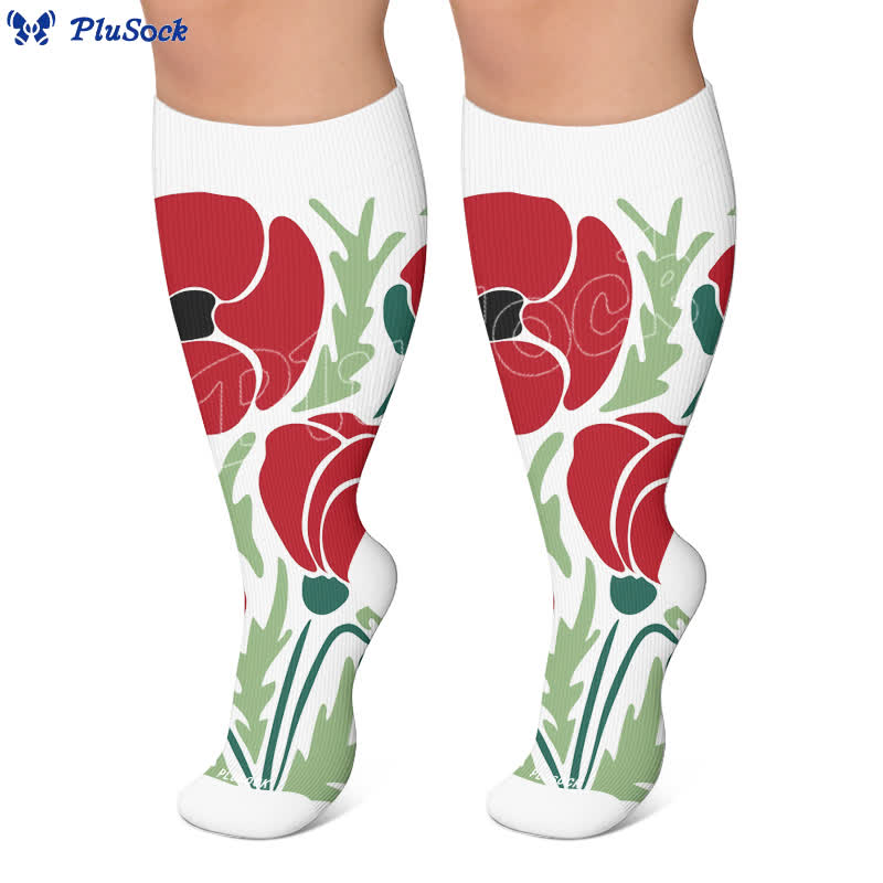 Chaussettes de compression grandes tailles à fleurs épanouies - image 7