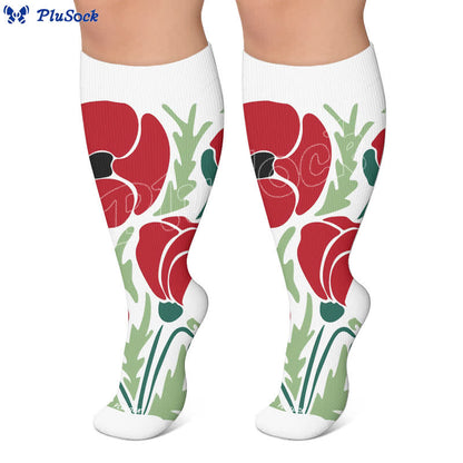 Chaussettes de compression grandes tailles à fleurs épanouies - image 7