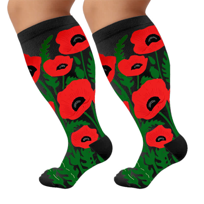 Chaussettes de compression grandes tailles à fleurs épanouies - image 9