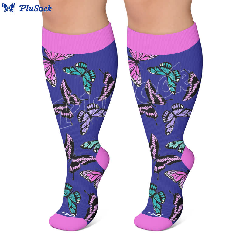 Chaussettes de compression Butterfly Bloom grandes tailles - image 6