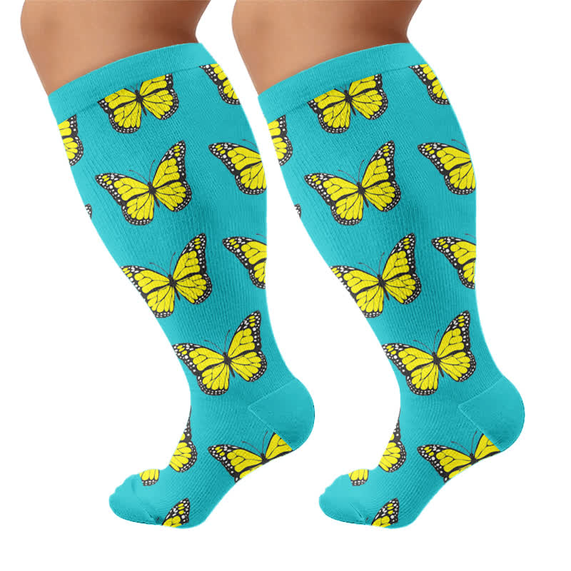 Chaussettes de compression Butterfly Bloom grandes tailles - image 8