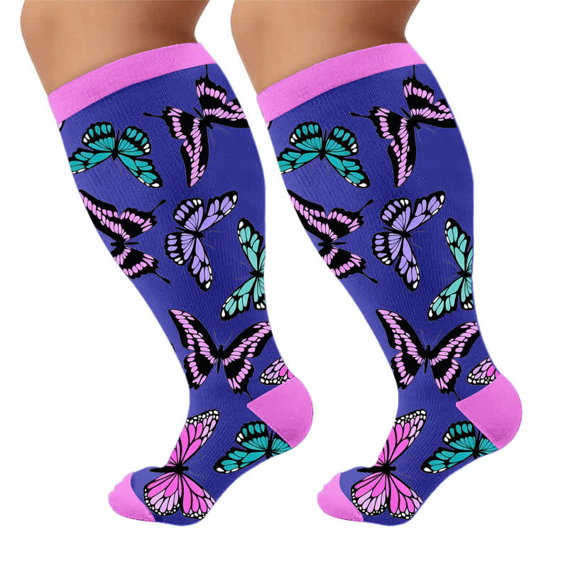 Chaussettes de compression Butterfly Bloom grandes tailles - image 9