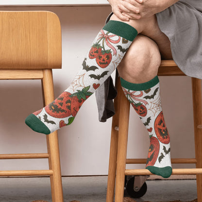 Chaussettes de compression grande taille à motif tête de cerise - Vert (1 paire) - 4XL - image 2