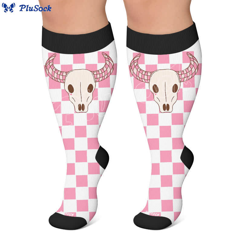 Chaussettes de compression grande taille à motif tête de cerise - image 7