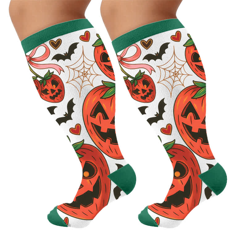 Chaussettes de compression grande taille à motif tête de cerise - image 9
