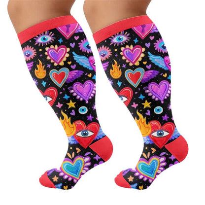 Chaussettes de compression Cosmic Eye grandes tailles - Violet (1 paire) - 4XL - image 10