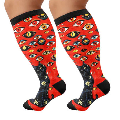 Chaussettes de compression Cosmic Eye grandes tailles - Rouge (1 paire) - 4XL - image 9
