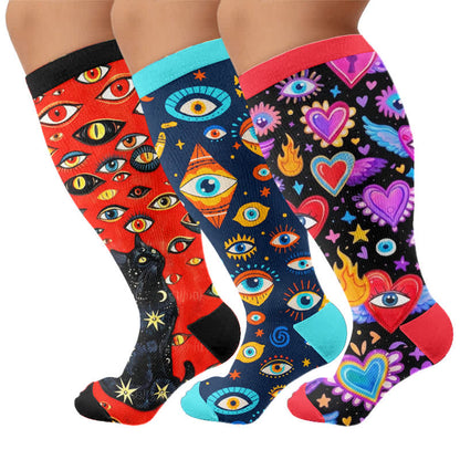 Chaussettes de compression Cosmic Eye grandes tailles - Multicolore (3 paires) - 4XL - image 4