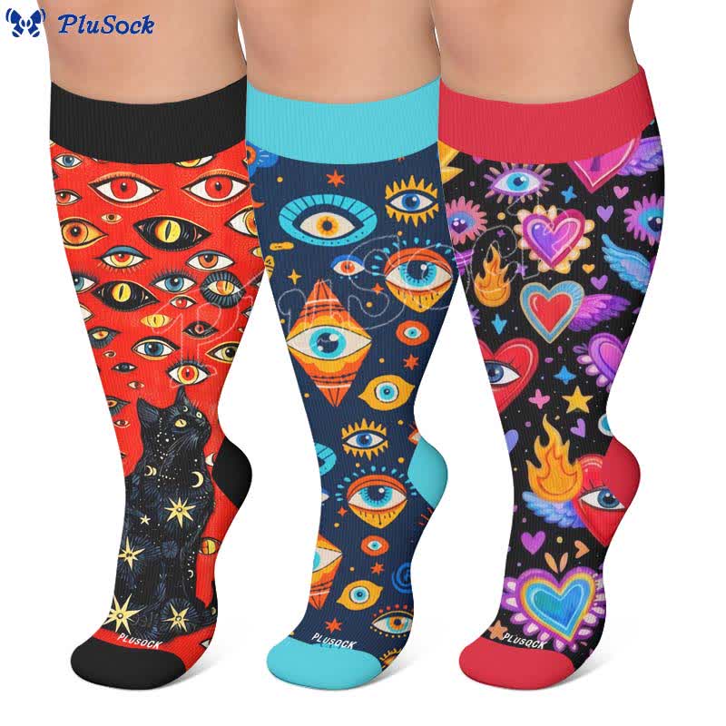 Chaussettes de compression Cosmic Eye grandes tailles - image 0