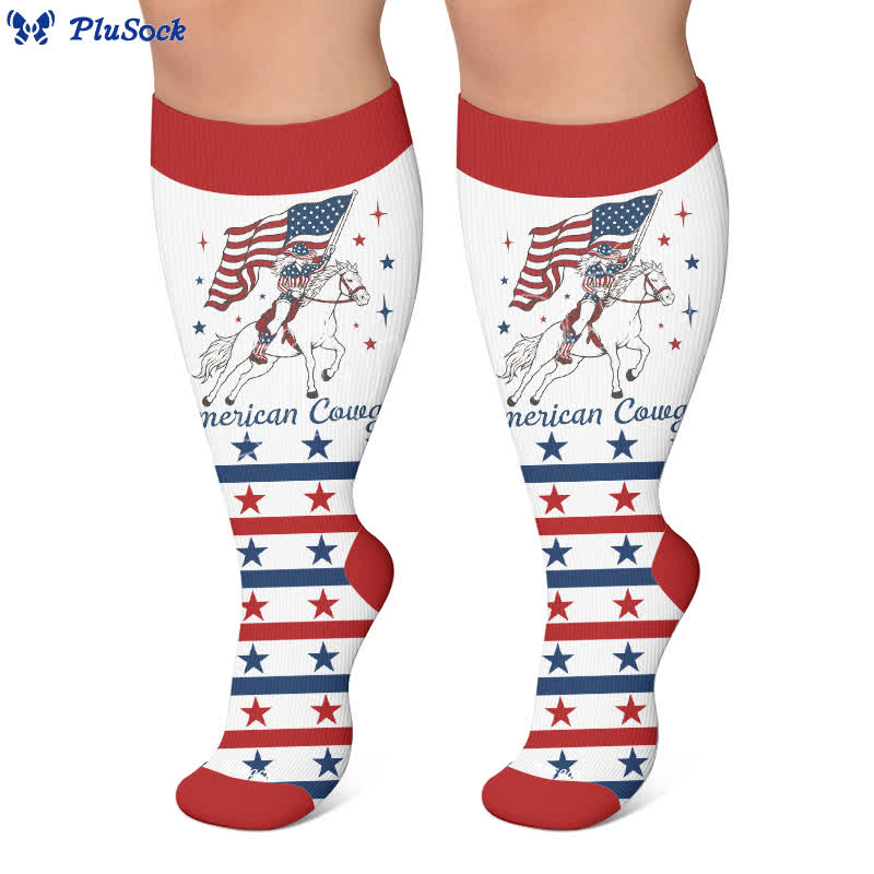 Chaussettes de compression patriotiques cowgirl grandes tailles - image 6
