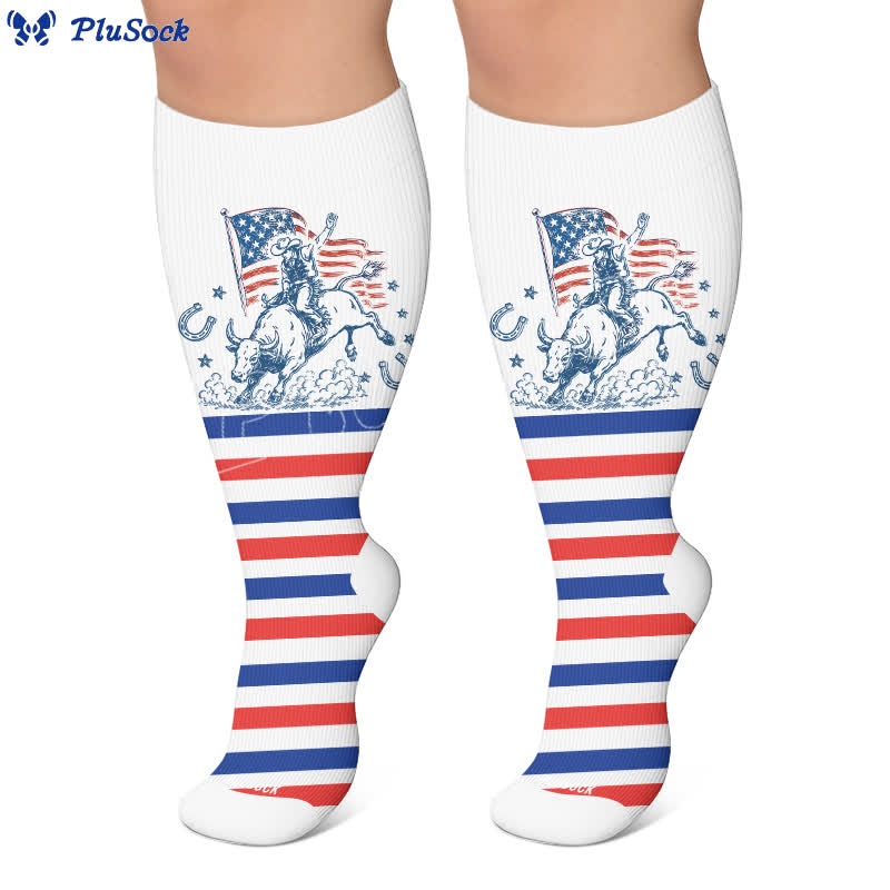 Chaussettes de compression patriotiques cowgirl grandes tailles - image 5