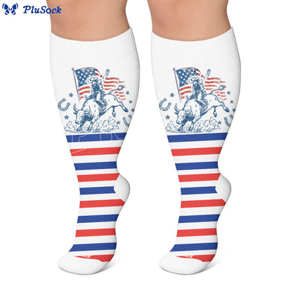 Chaussettes de compression patriotiques cowgirl grandes tailles - image 5
