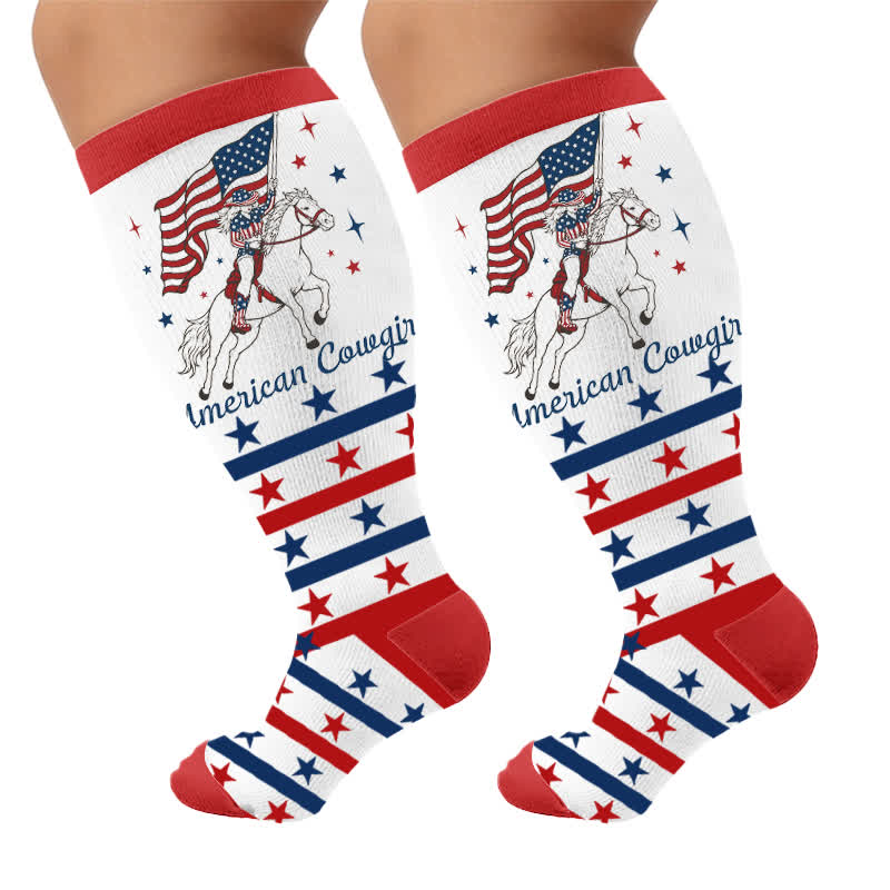 Chaussettes de compression patriotiques cowgirl grandes tailles - image 9