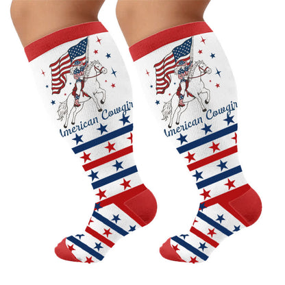 Chaussettes de compression patriotiques cowgirl grandes tailles - image 9