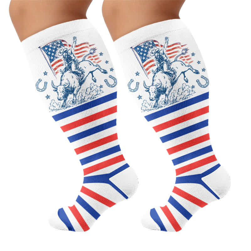 Chaussettes de compression patriotiques cowgirl grandes tailles - image 8