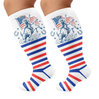 Chaussettes de compression patriotiques cowgirl grandes tailles - image 8