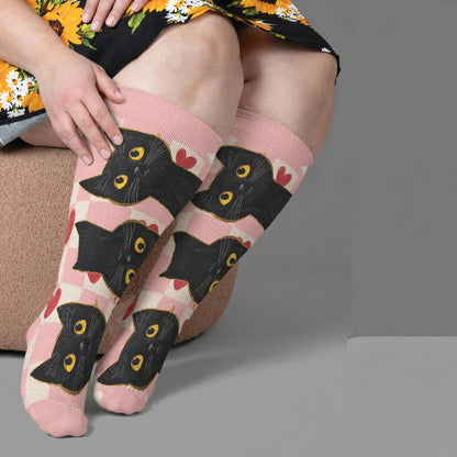 Chaussettes de compression Cat Star grandes tailles - Rose (1 paire) - 4XL - image 3