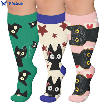 Chaussettes de compression Cat Star grandes tailles - image 0