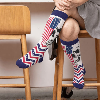 Chaussettes de compression grandes tailles à rayures patriotiques étoilées - Bleu (1 paire) - 4XL - image 3