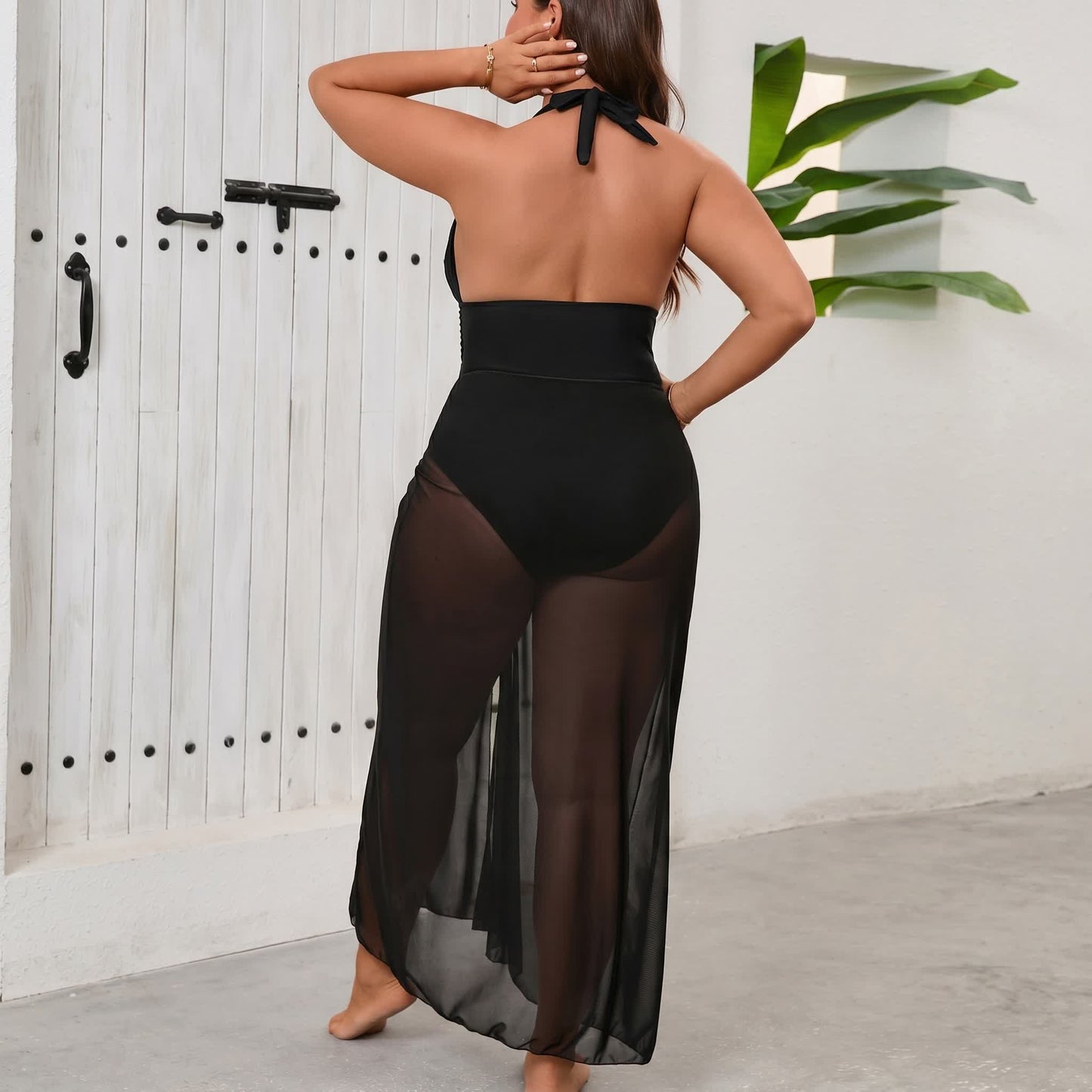 Maillot de bain une pièce avec jupe de plage - image 1