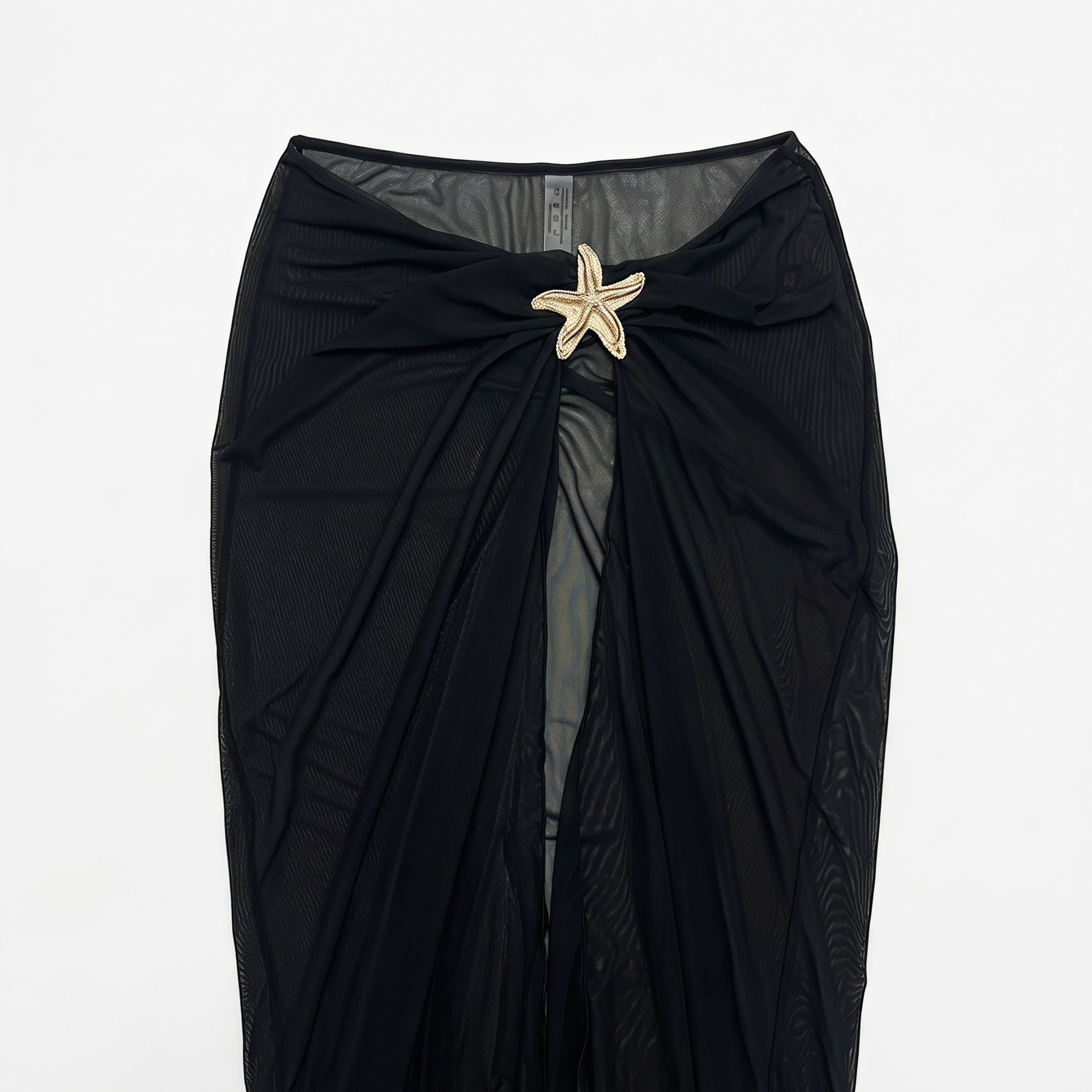 Maillot de bain élégant noir dos nu à décolleté plongeant et fente en résille - image 6