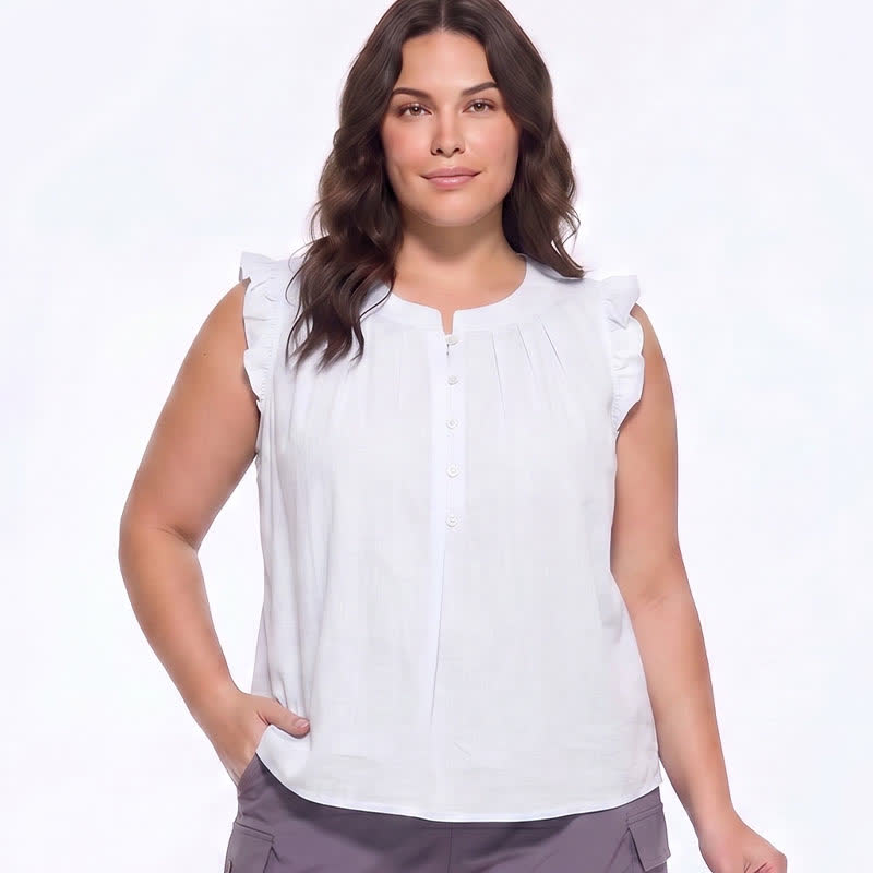 Blouse sans manches à volants grande taille - image 4