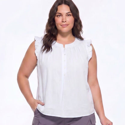 Blouse sans manches à volants grande taille - image 4