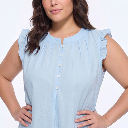 Blouse sans manches à volants grande taille - image 1