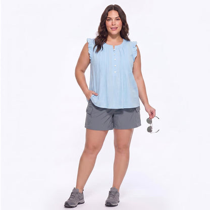 Blouse sans manches à volants grande taille - image 3