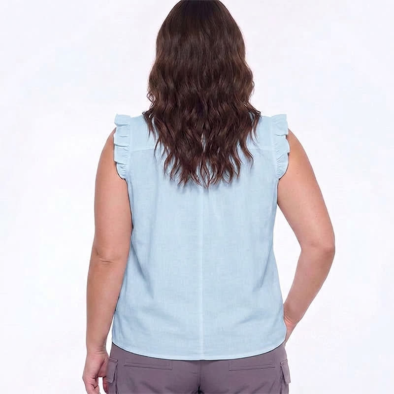 Blouse sans manches à volants grande taille - image 2