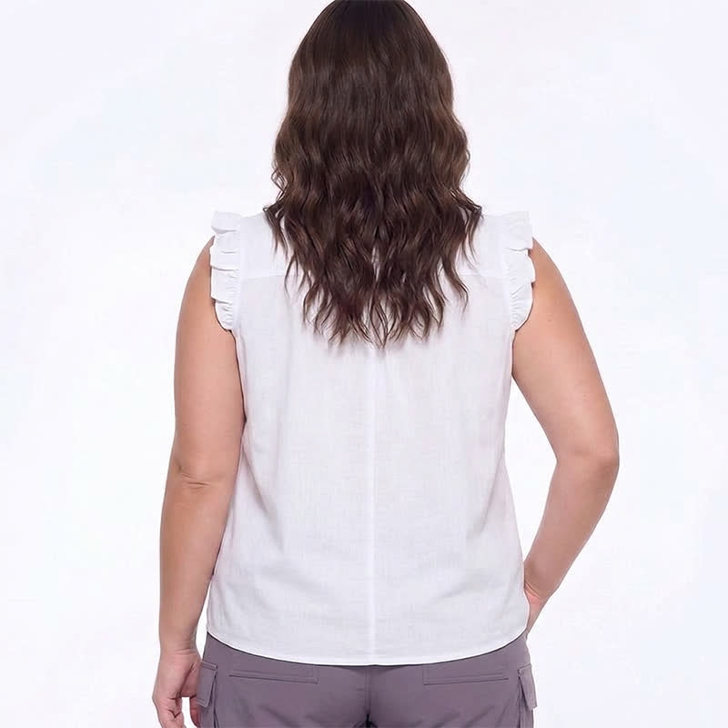 Blouse sans manches à volants grande taille - image 5