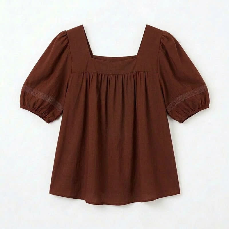 Blouse grande taille d'inspiration vintage à col carré - image 11