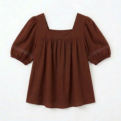 Blouse grande taille d'inspiration vintage à col carré - image 11