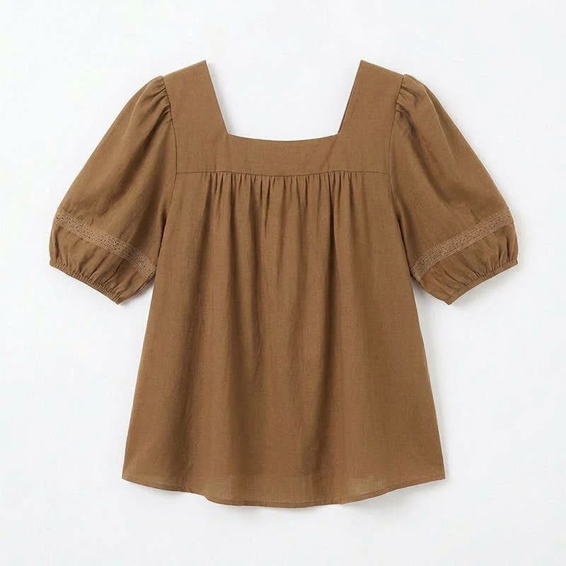 Blouse grande taille d'inspiration vintage à col carré - image 12