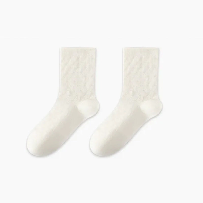 Chaussettes blanches côtelées douces (3 paires) - Blanc-B - EU36-47 (US3-13) - image 5