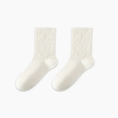 Chaussettes blanches côtelées douces (3 paires) - Blanc-B - EU36-47 (US3-13) - image 5