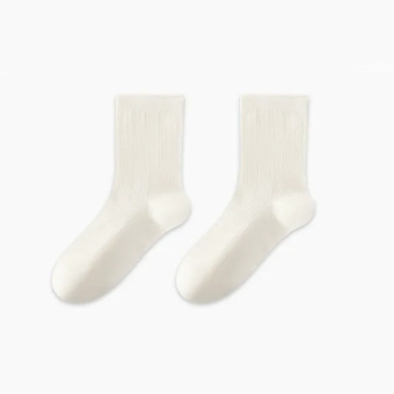 Chaussettes blanches côtelées douces (3 paires) - Blanc-D - EU36-47 (US3-13) - image 7