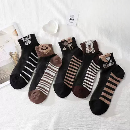 Chaussettes courtes en maille avec de jolis oursons (10 paires) - image 6