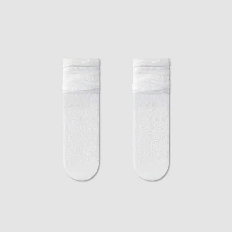 Chaussettes courtes transparentes à motif nœud (4 paires) - Blanc - EU36-40(US3-7) - image 10