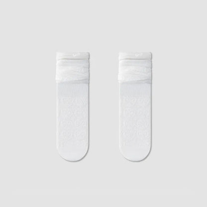 Chaussettes courtes transparentes à motif nœud (4 paires) - Blanc - EU36-40(US3-7) - image 10