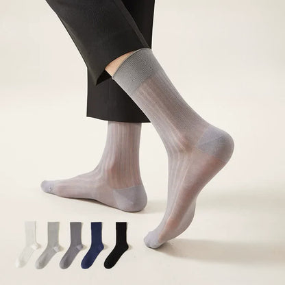 Chaussettes courtes côtelées transparentes (5 paires) - Multicolore - EU39-44(US6-10) - image 0