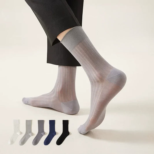 Chaussettes courtes côtelées transparentes (5 paires) - Multicolore - EU39-44(US6-10) - image 0