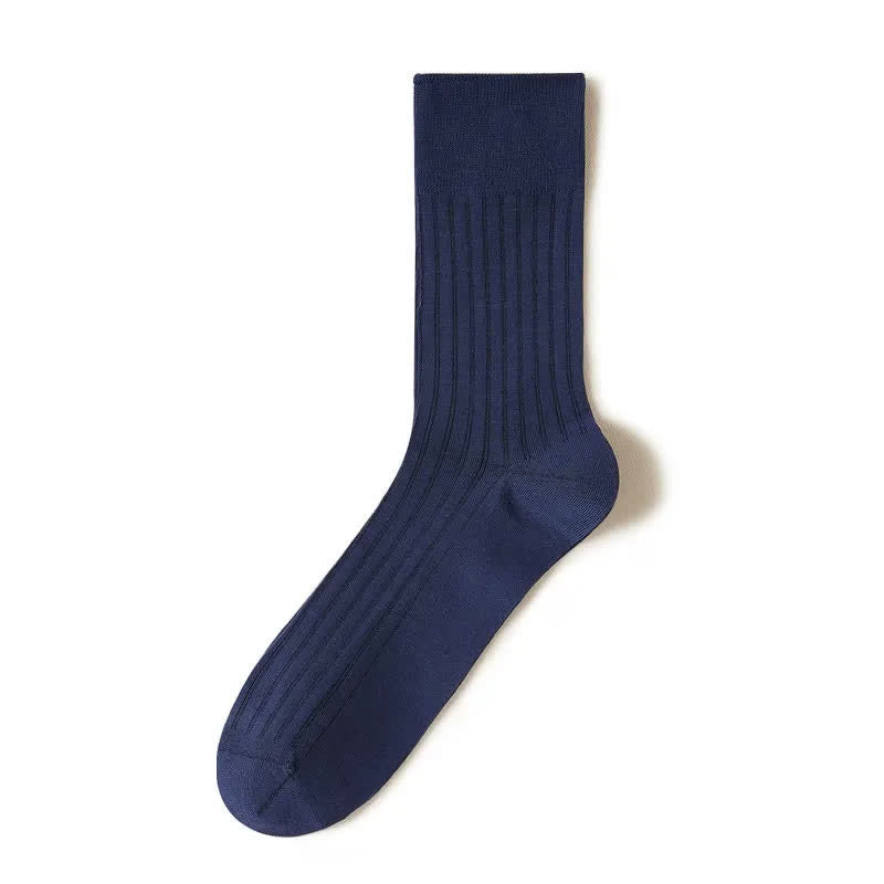 Chaussettes courtes côtelées transparentes (5 paires) - Bleu marine - EU39-44(US6-10) - image 5