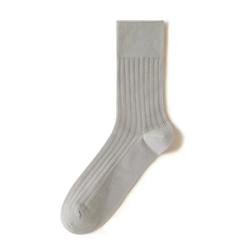 Chaussettes courtes côtelées transparentes (5 paires) - Gris clair - EU39-44(US6-10) - image 4