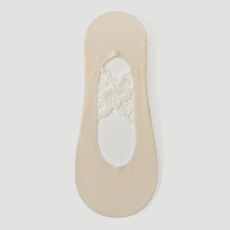 Chaussettes invisibles respirantes en dentelle (3 paires) - Nu - UE35-39 (US2-6) - image 4