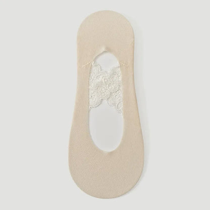 Chaussettes invisibles respirantes en dentelle (3 paires) - Nu - UE35-39 (US2-6) - image 4