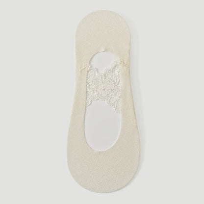 Chaussettes invisibles respirantes en dentelle (3 paires) - Beige - UE35-39 (US2-6) - image 5