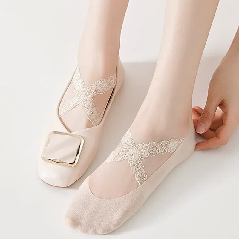Chaussettes invisibles respirantes en dentelle (3 paires) - image 1