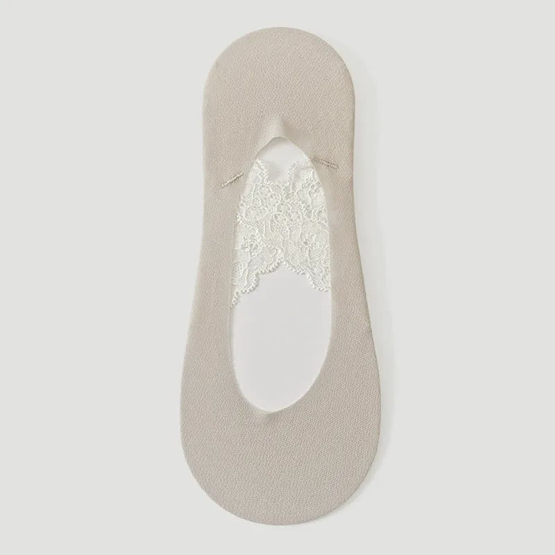 Chaussettes invisibles respirantes en dentelle (3 paires) - Gris clair - UE35-39 (US2-6) - image 8